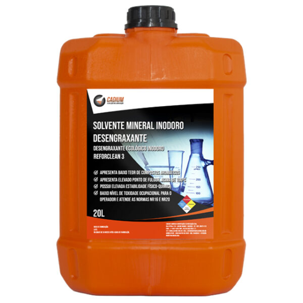 Desengraxante Solvente Mineral Inodoro - 20 litros (REFORCLEAN 3)
